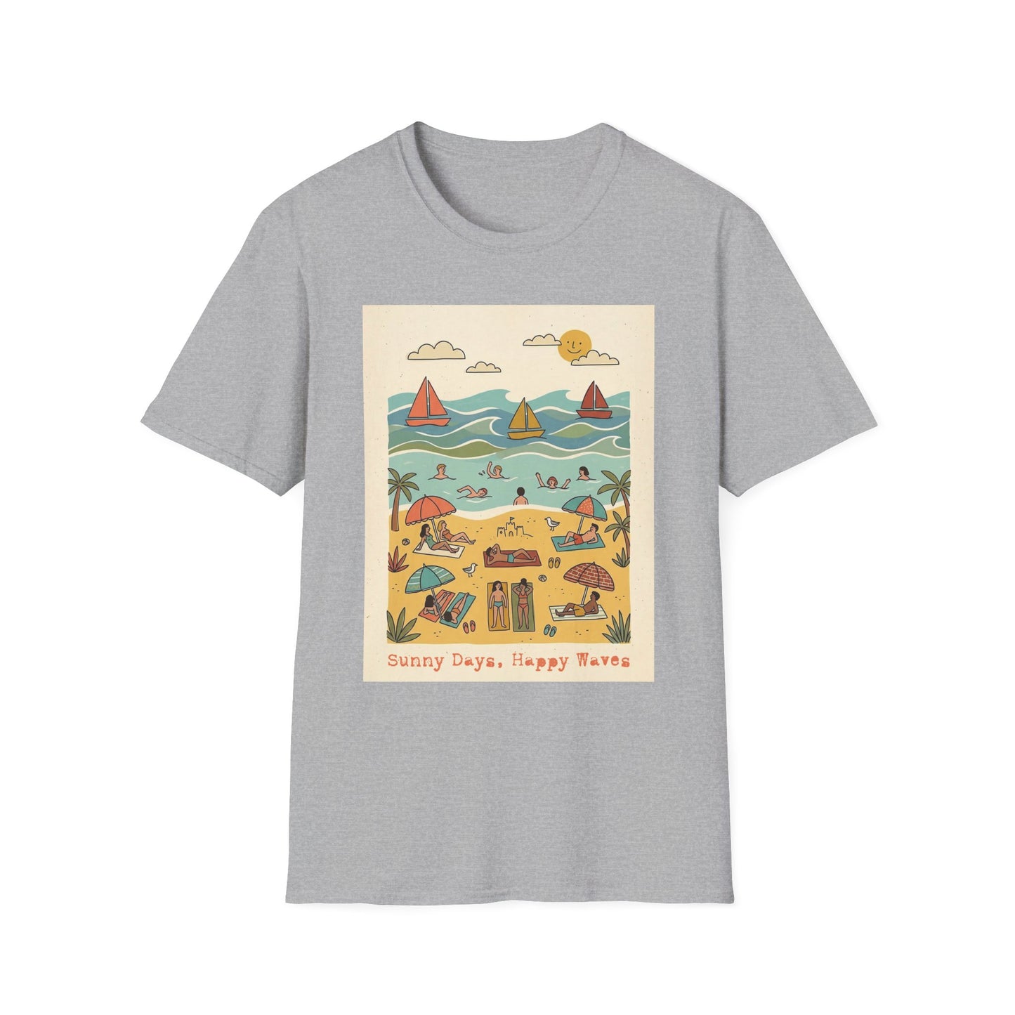 "Sunny days, happy waves" T-shirt