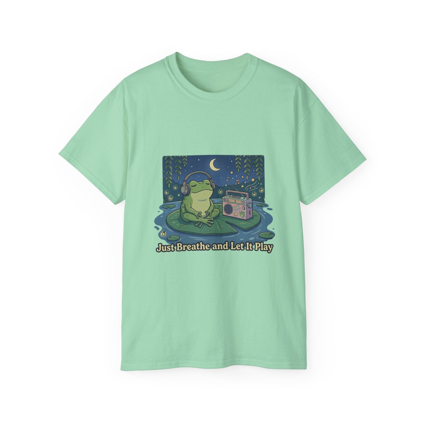 The frog is listening to music  T-shirt