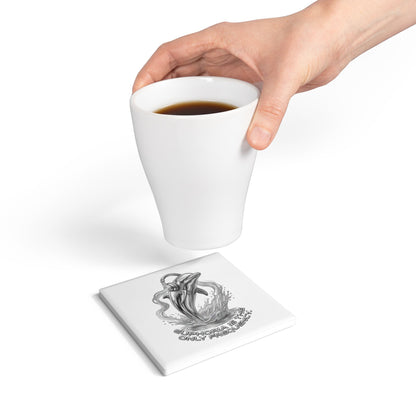 Dolphin Euphoria Ceramic Coaster — 'Euphoria Is The Only Frequency' Music Lover Coaster