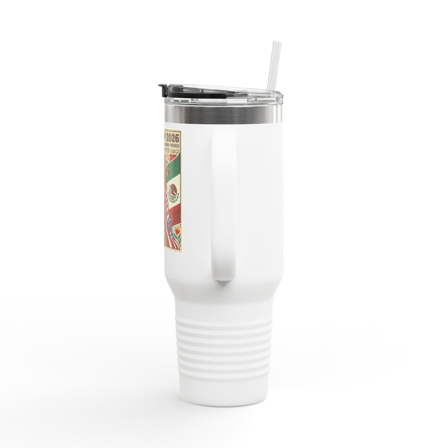 World Cup 2026 Travel Mug — Soccer Tournament Insulated 40oz Tumbler (USA/Canada/Mexico)