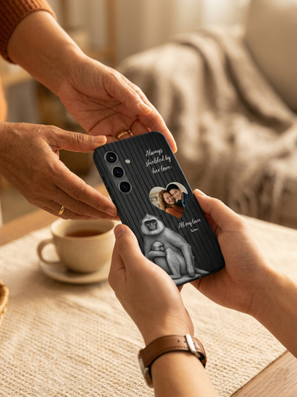 "Always shielded by her love" Personalized Clear Phone Case