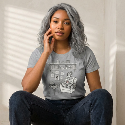 The girl is listening to music - Vinyl records - T-shirt