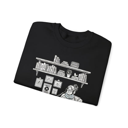 The girl is Listening to Music -  Crewneck Sweatshirt