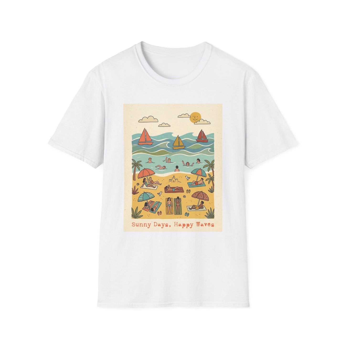 "Sunny days, happy waves" T-shirt