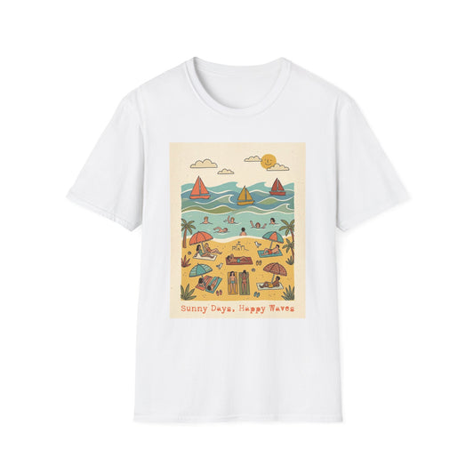"Sunny days, happy waves" T-shirt