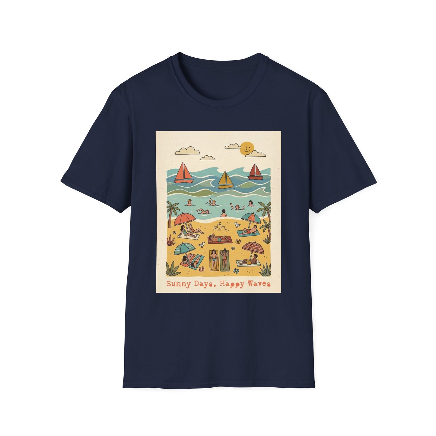 "Sunny days, happy waves" T-shirt