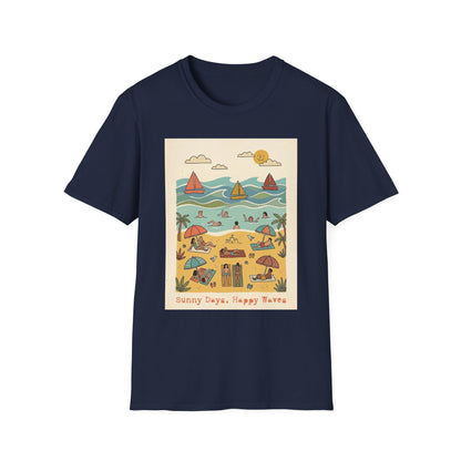 "Sunny days, happy waves" T-shirt