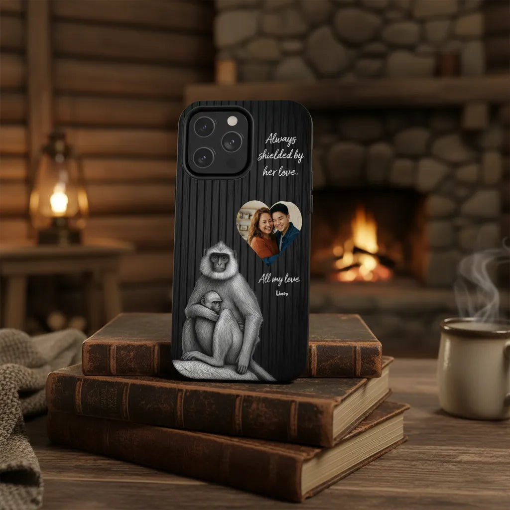 "Always shielded by her love" Personalized Clear Phone Case