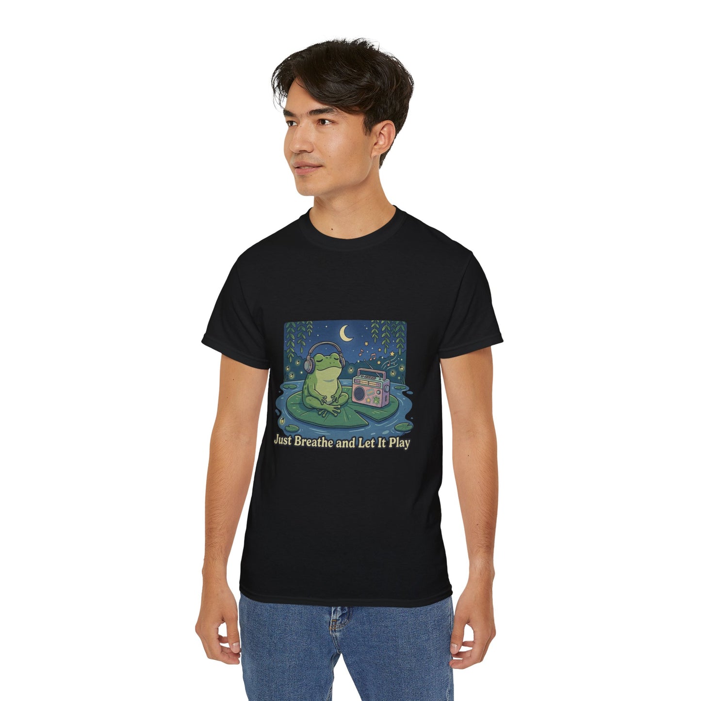 The frog is listening to music  T-shirt
