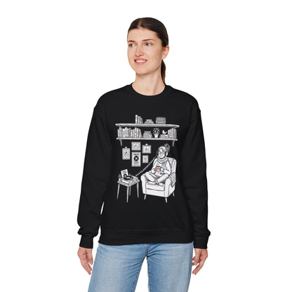 The girl is Listening to Music -  Crewneck Sweatshirt