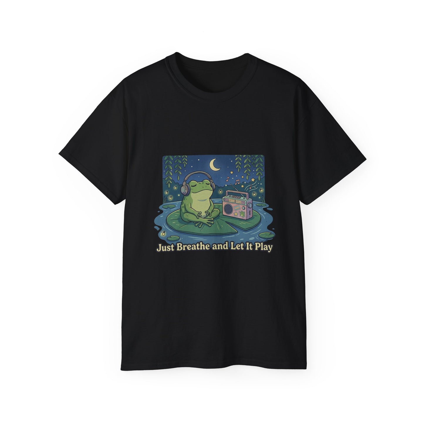 The frog is listening to music  T-shirt