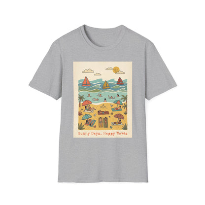 "Sunny days, happy waves" T-shirt